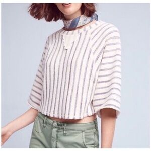 Dolan White and Gray Striped Blouse